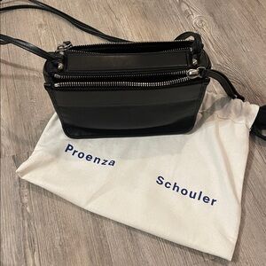 Proenza Schouler Black Crossbody Bag with Silver Accents